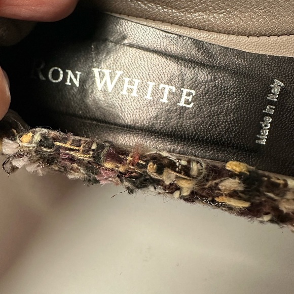 Ron White made Italy Black, Brown, Pink Women’s Tweed Loafers size 5.5 - Picture 8 of 12